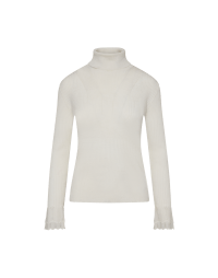 NOVELIST: Roll neck sweater with fluted cuffs