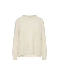 SPECIALIST: Ivory crew sweater with 3D surface
