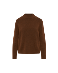 WIND UP: Mock turtleneck sweater in tobacco alpaca mix