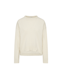REVERIE: Very wide sweater in cream angora and wool