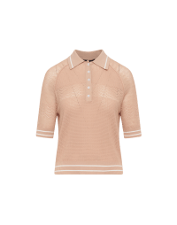 PEEKABOO: Polo shirt with geometric stitches