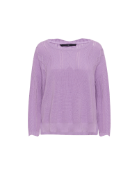 BELIEVE: Lilac multi-stitch sweater with scalloped neck