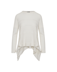 BREAKTHROUGH: Multi stitch sweater with handkerchief point hem