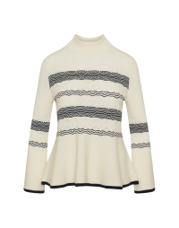 FRIPPERY: Mock turtleneck sweater with geometric patterns