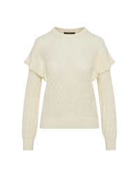 SCENARIO: Sweater with openwork motif and flounce on the sleeves