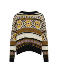 BIASED: Round neck sweater with stylised floral pattern
