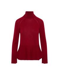 DEVOTE: Raglan rollneck sweater with a peplum hem