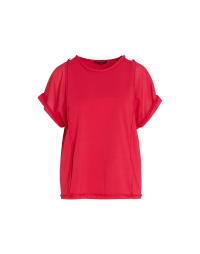 MERIT: Square cut t-shirt in panels of cotton jersey and voile
