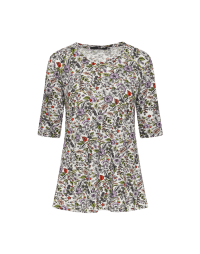IDEAL: Flared t-shirt with multi-colour floral print