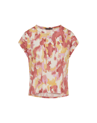 SEEMINGLY: T-shirt in pink, terracotta and yellow printed jersey