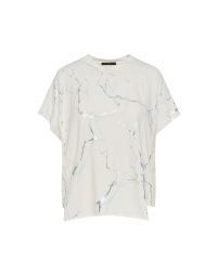 WANDER: Ivory-coloured t-shirt with 'craquelure' print