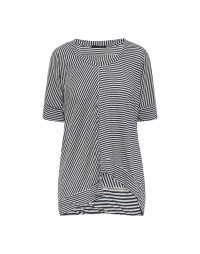 ABSURD: Asymmetric t-shirt in multi directional stripe