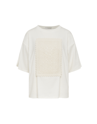 ARDOUR: Jersey top with crochet knit panel