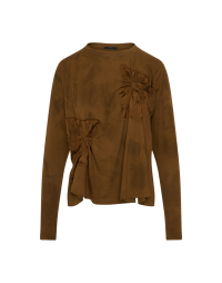 KNOW-HOW: Long sleeve cotton t-shirt with cupro rosettes