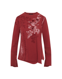 ENJOY: Long sleeve top with silk screen and flock print