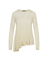 SEQUENCE: Ivory jersey top with cupro godets