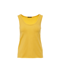 CURVE: Scoop neck tank in yellow cotton jersey