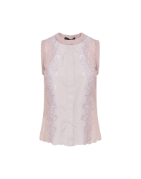 REVEAL: Lilac sleeveless top with curlicue appliqué