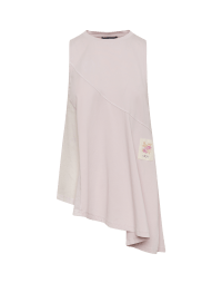 LOVELORN: Lilac jersey vest top diagonal hem