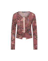 SPARK UP: Cardigan in jersey rosa antico con stampa floreale