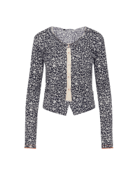IMAGINE: Cardigan in curlicue-floral printed jersey
