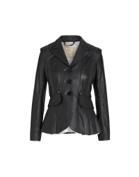 INFLUENTIAL: Fitted leather jacket with pleats