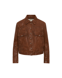 DECLARE: Brown leather jeans- style jacket