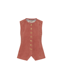 CURIOUS: Terracotta waistcoat in leather and suede