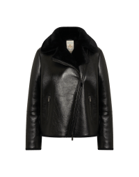 BEDLAM: Black luxury biker-style shearling jacket
