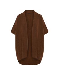 PRUDENCE: Scialle-gilet in alpaca di lana marrone tabacco