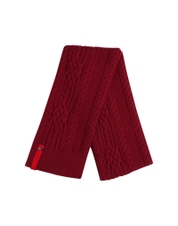 HUMBLE: Rectangular scarf in red wool cable knit