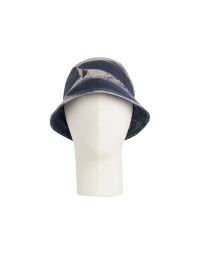 FUNDAMENTAL: Pull-on sun hat in dusty blue cotton drill