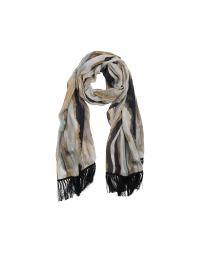 TRANSLATE: Watercolour stripe long scarf with fringed ends