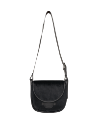 IN PURSUIT OF: Black saddle bag in hide and ‘Pony skin’