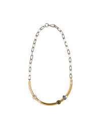 ECCENTRIC: Gold and silver necklace with front decorations