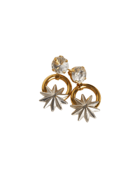 DAYLIGHT: Star earrings with golden hoop diamante accent