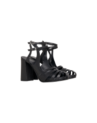 WONDERMENT: High heel sandals in fine black leather