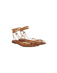SUNBURST: Roman style open-toe sandal in tan leather