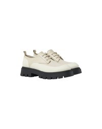 RAMPAGE: Ivory lace-up shoes in rubber, canvas and leather