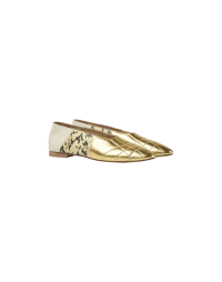 NONCHALENT: Flat pumps in gold matte, metallic and 