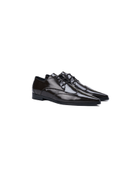 VIRTUOSITY: Dark brown winklepicker style lace-up shoes