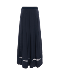 ASSURE: Pleated palazzo pants in tech crêpe, satin and lace