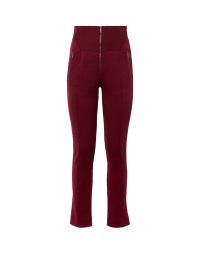 MINIMALIST: Hi-waist pant in claret red jersey with relief pattern