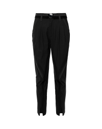 SWERVE: Black tapered pant in metallic pinstripe