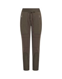 ENTRUST: Pantaloni jogger color fango con dettagli in costina elasticizzata