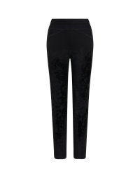 HI-LAY-OUT: Skinny-fit black twill pants with flock print