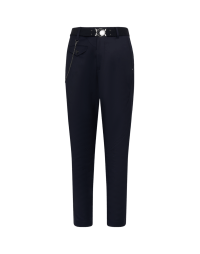 IN-MOTION: Pantaloni blu navy in gabardine tecnica con cuciture multiple