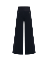 EQUITY: Wide leg flat front pant with rib waist