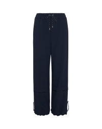 OUTCOME: Navy joggers with horizontal pleat below the knee