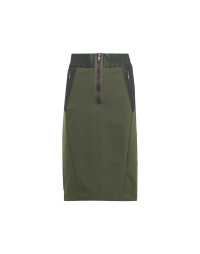 INITIATIVE: Military-style pencil skirt in forest green twill and taffeta